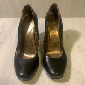 Aldo Women's Classic Black Leather Slip On High Heeled Evening Pumps Size 10